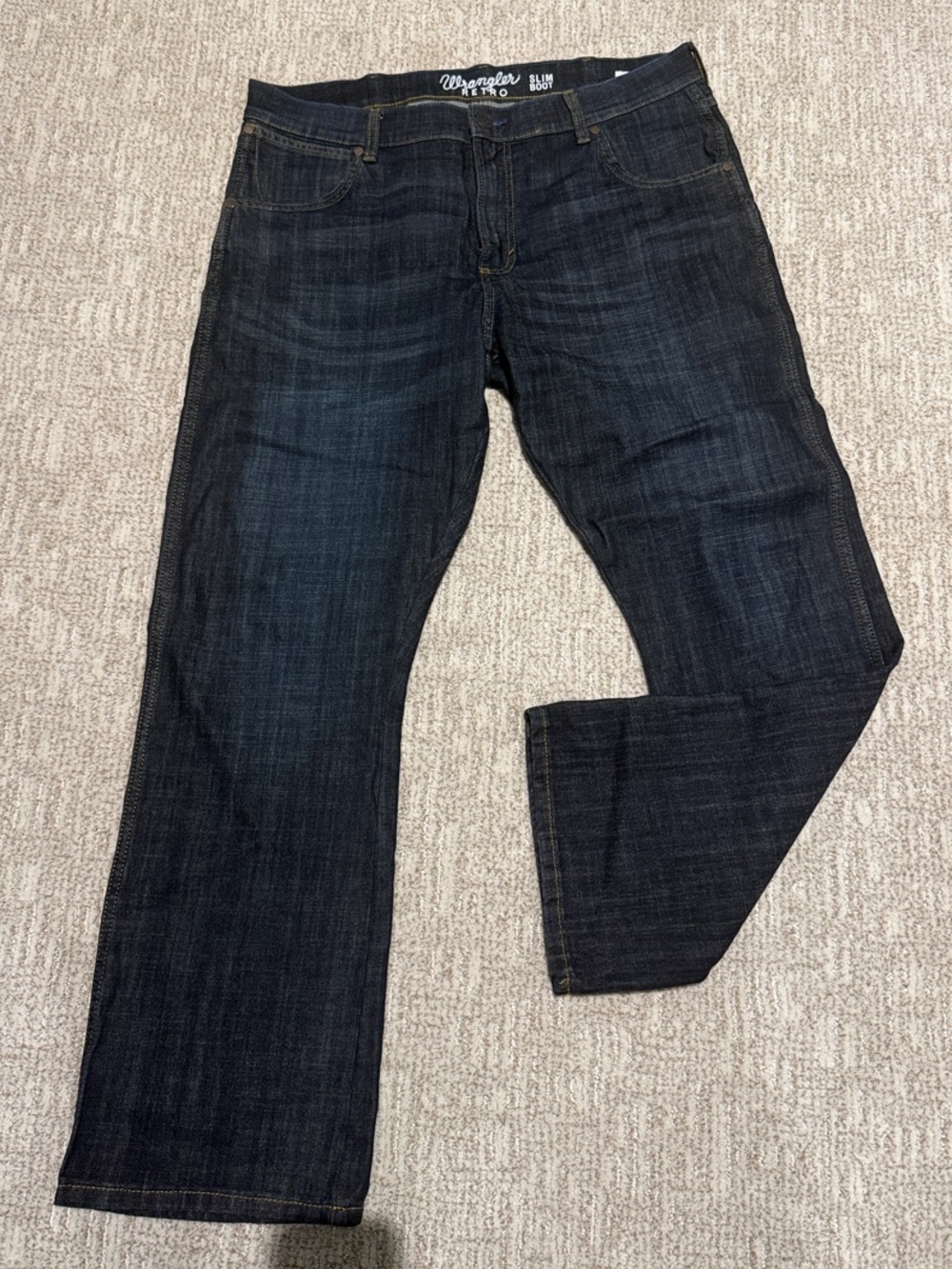 Wrangler Retro Men’s Dark Blue Slim Bootcut Jeans 35x32